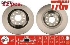 X2 PCS FRONT / REAR BRAKE DISC