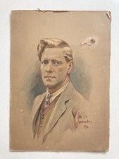 Vintage 1916 Watercolour Drawing Prisoner Of War Alexander Palace Portrait