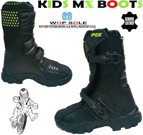 Kids real leather - leather, off