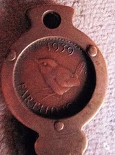 Half Farthing 1939 Coin In Brass Pipe Tool