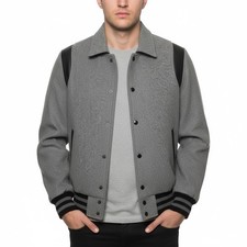 Varsity Letterman Grey wool