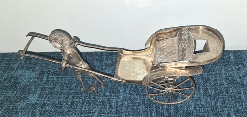 Vintage brass chinese rickshaw - chinese,