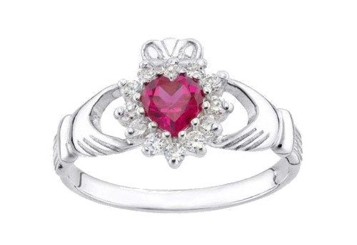 Sterling silver simulated ruby - sterling,