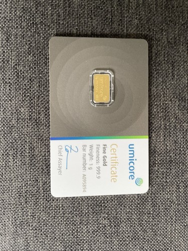 Umicore gold bar - umicore, 999.9