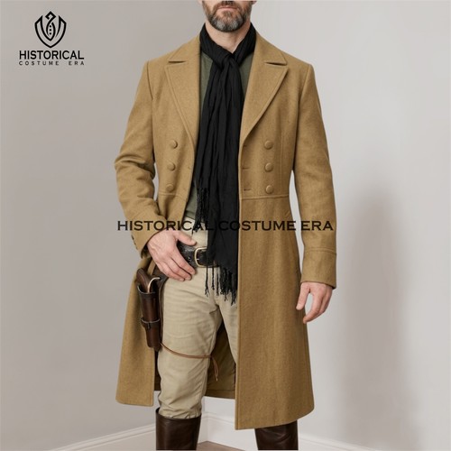 Men khaki duster coat 19th - coat,