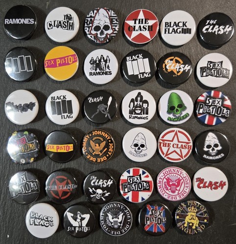 Punk rock button - rock, x