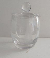 Antique Stuart Crystal Lidded Preserve Pot 1930s Fern Pattern