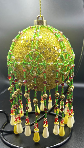 Christmas gold glass round