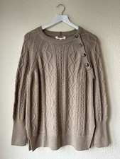 New Ex Per Una Beige Cable Knit Jumper Sizes 6-24