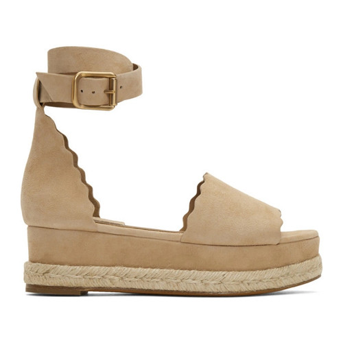Chloe beige tan - beige, scalloped