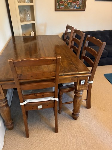 Rectangular wood dining table - dining,