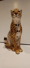 Ceramic Italian Cheetah Sculpture,Mid Century Modern,Hand Made,33 cm tall(Look)