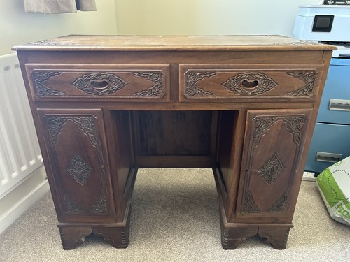 Teak indonesian wooden desk - teak,