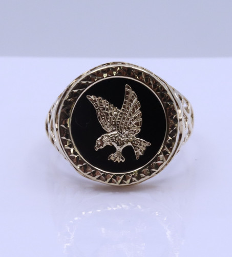 9ct yellow gold round black - round,