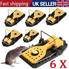 6 X Large Rat Catching Metal Traps Heavy Duty Snap Mouse Trap Bait Pest Catcher