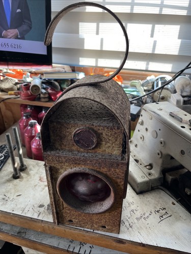 Vintage railway paraffin lamp - vintage,