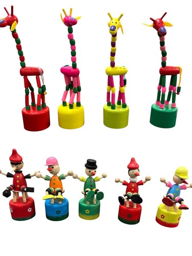 Wooden push puppet toy giraffe - puppet,