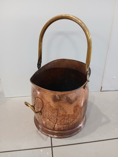 Copper coal bucket - copper, bucket,