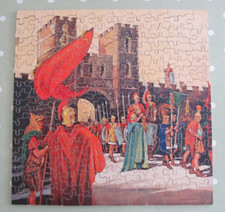 VINTAGE WOODEN GWR JIGSAW PUZZLE OF THE ROMANS AT CAERLEON - COMPLETE
