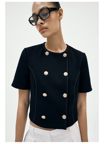Zara shor sleeve - zara, navy