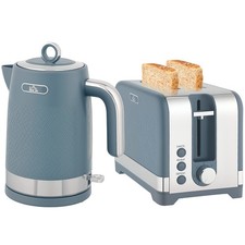 HOMCOM 3000W Rapid Boil Kettle and Toaster Set with Otter Thermostat, Blue