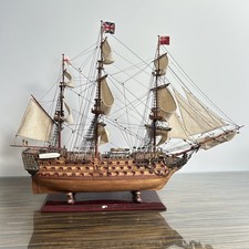 HMS Victory Wooden Model Ship, Fully Rigged Handcrafted Collector Display Model