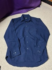 Versace Classic Mens Size Medium Blue Vintage Designer Shirt Pattern Long Sleeve