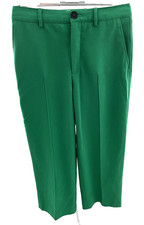 Zara Green Wide-Leg Trousers With Pockets Smart Size Small Cropped