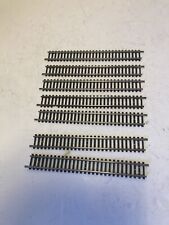 7 x Rivarossi OO Gauge Nickel Silver 20cm ( 8 inch) straight track pieces  VGC