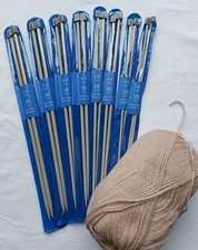 SINGLE POINT KNITTING NEEDLES METAL 35CM CRAFT YARN NEEDLES 4 5 6 7 mm BOXED