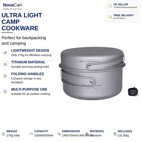 Titanium pot pan lightweight - pot,