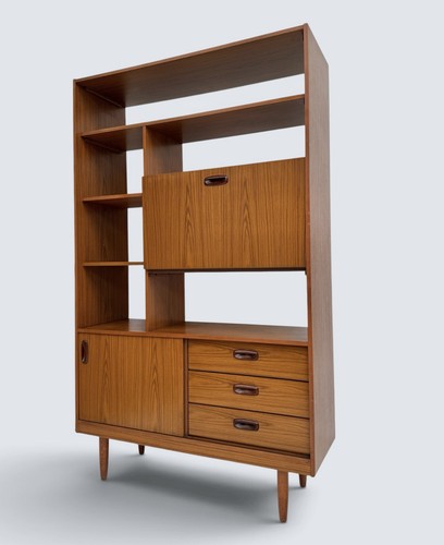 Mid century teak bookcase room - mid,