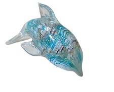 Boxed blue dolphin glass - boxed,