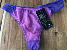 Purple pink  thong string new uk 10 miss Mandalay  mesh thong