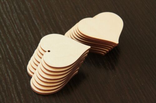 Wooden hearts craft shapes - wooden, hearts,