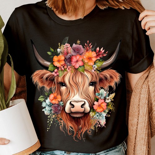 Highland cow sunflower - cow,