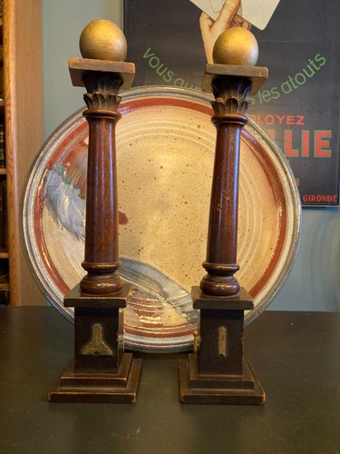 Pair masonic decorative wood - masonic,