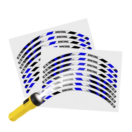 Red pattern reflective decal - red,