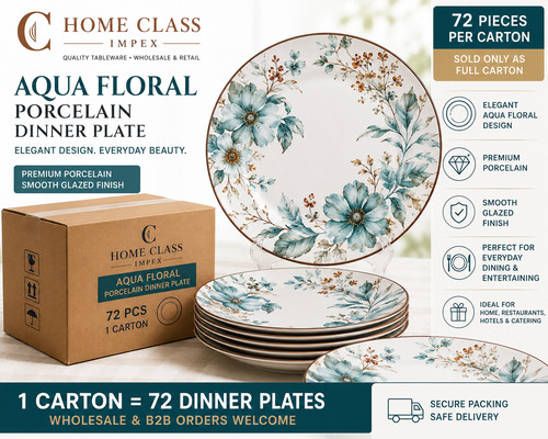 Aqua floral porcelain - aqua,