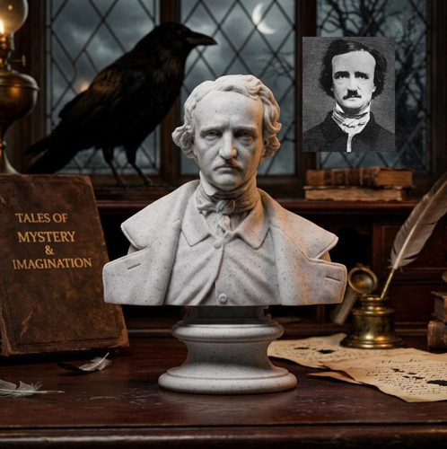 Edgar poe bust statue poet - bust,