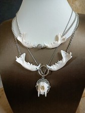 Bone necklace. Mink skull