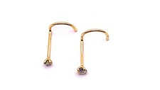 Gold plated nose stud screw