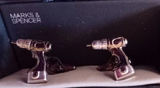 M & S CUFFLINKS SILVER  ,TINY
