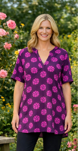 New purple tunic top size - , s/m