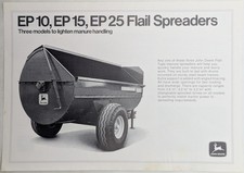 Original John Deere EP 10, 15 & 20 Flail Spreader Brochure  Spec Sheet, c 1977