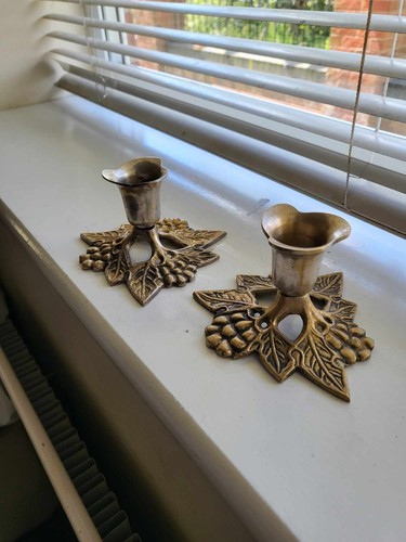 Pair vintage pewter - pair,