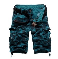 Mens Boys Cargo Shorts Combat Twill Work Camo Army Military Knee Length Pants UK