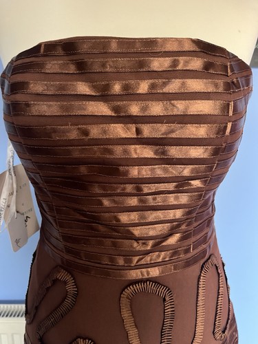 Bronze brown strapless prom - bronze,