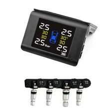 LCD Display 4 Sensors TPMS Car Tire Pressure Monitoring System Wireless Solar