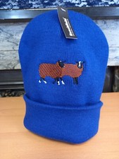 Zwartbles Sheep embroidery on blue beanie Farming shepherdess shepherd Lambing
